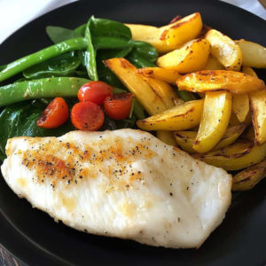 Grilled Snapper with Toasted Chips and steam veggies
