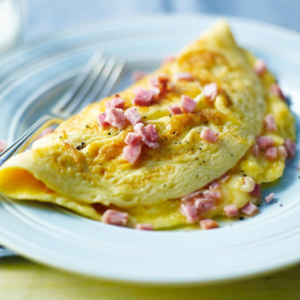 Meat and cheese omelet